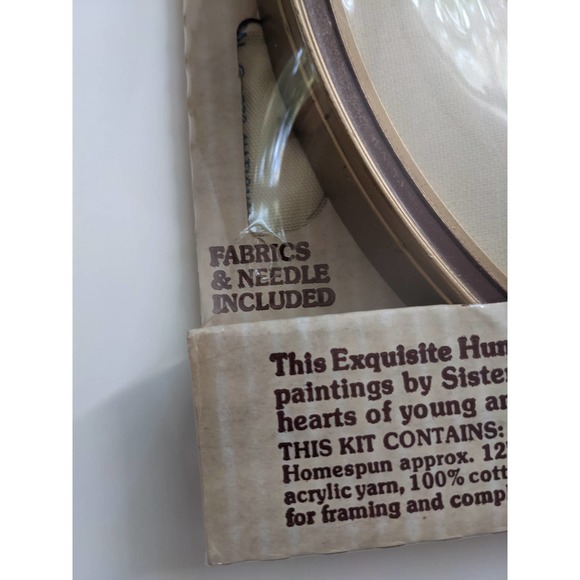 Vintage Hummel Stitchery Kit "Children After the Rain" Crewel Embroidery w Frame - Picture 4 of 10